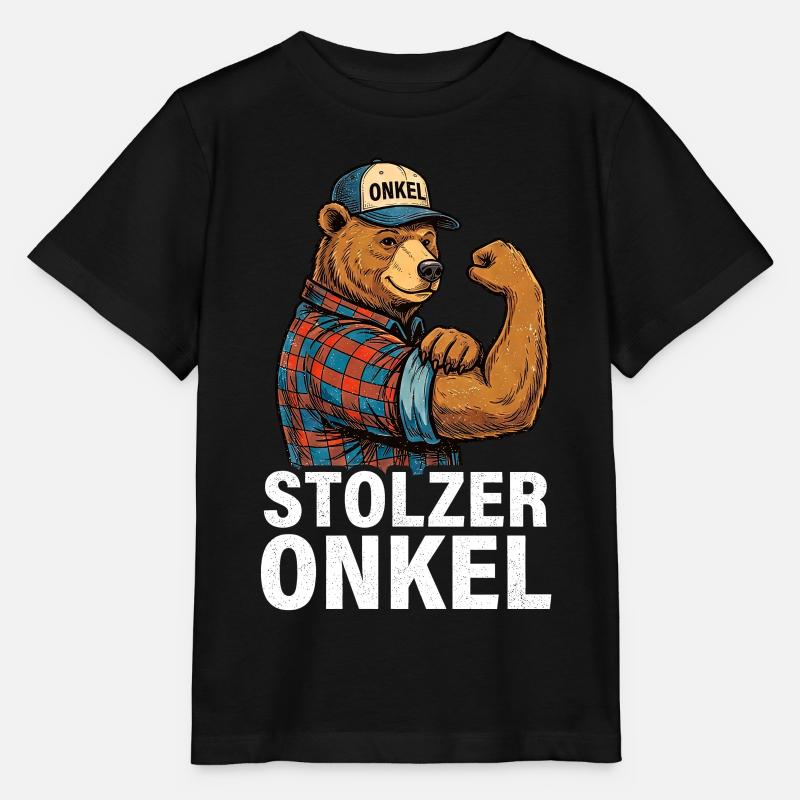 Stolzer Onkel Bär - Stanley/Stella Kinder T-Shirt MINI CREATOR  - Schwarz
