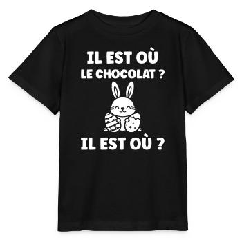 Where is the chocolate - Stanley/Stella MINI CREATOR Kids’ T-Shirt - black - Front - Mikhail (115cm)
