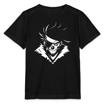 Piraten Totenkopf mit Augenklappe – Urban Skull - Stanley/Stella Kinder T-Shirt MINI CREATOR  - Schwarz - Vorne - Mikhail (115cm)