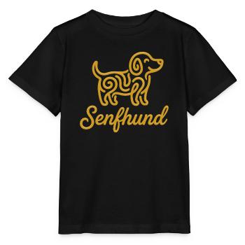 Senfhund - Lustiges Mischling Hundedesign - Stanley/Stella Kinder T-Shirt MINI CREATOR  - Schwarz - Vorne - Mikhail (115cm)