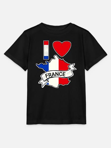 Frankreich - Flagge - Karte - Stanley/Stella Kinder T-Shirt MINI CREATOR  - Schwarz