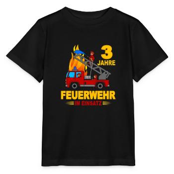 Fire brigade operation 3 years - Stanley/Stella MINI CREATOR Kids’ T-Shirt - black - Front - Mikhail (115cm)