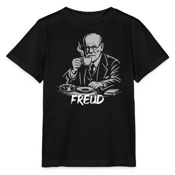 Freud Kaffeepause Illustration - Stanley/Stella Kinder T-Shirt MINI CREATOR  - Schwarz - Vorne - Mikhail (115cm)