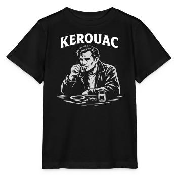 Jack Kerouac drinking Espresso at the cafe - Stanley/Stella MINI CREATOR Kids’ T-Shirt - black - Front - Mikhail (115cm)