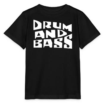 Drum and Bass Typographie audacieuse - T-shirt bio MINI CREATOR Stanley/Stella Enfant - noir - Devant - Mikhail (115cm)