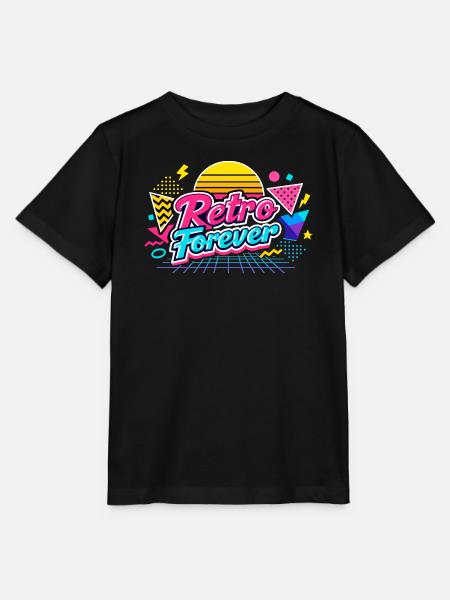Retro Forever Neon 80er Vibe - Stanley/Stella Kinder T-Shirt MINI CREATOR - Schwarz