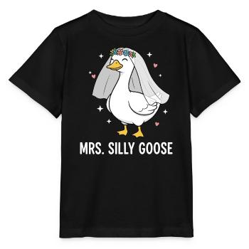 Mrs. Silly Goose Bride Süßes Hochzeitswortspiel - Stanley/Stella Kinder T-Shirt MINI CREATOR  - Schwarz - Vorne - Mikhail (115cm)