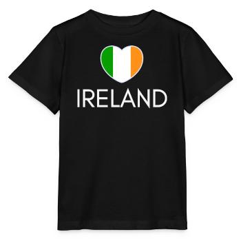 Heart with Irish flag, I love Ireland - Stanley/Stella MINI CREATOR Kids’ T-Shirt - black - Front - Mikhail (115cm)