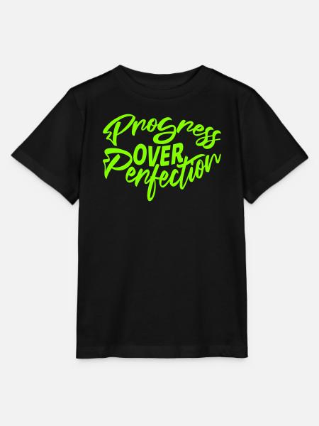 Progress Over Perfection Spruch Motivation Mindset - Stanley/Stella Kinder T-Shirt MINI CREATOR - Schwarz