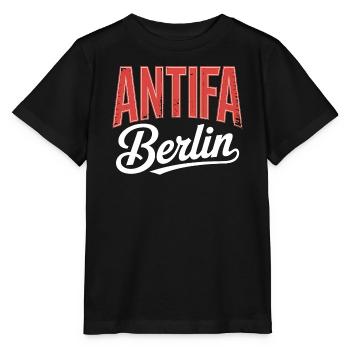 Antifa Berlin - T-shirt antifasciste - T-shirt bio MINI CREATOR Stanley/Stella Enfant - noir - Devant - Mikhail (115cm)