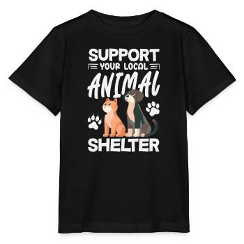 Unterstützen Sie Ihr Örtliches Tierheim, Rettung - Stanley/Stella Kinder T-Shirt MINI CREATOR  - Schwarz - Vorne - Mikhail (115cm)