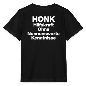 KLAXONNE AUXILIAIRE MALADE SANS CONNAISSANCE NERWERT. SARCASME - T-shirt bio MINI CREATOR Stanley/Stella Enfant - noir - Devant - Mikhail (115cm)