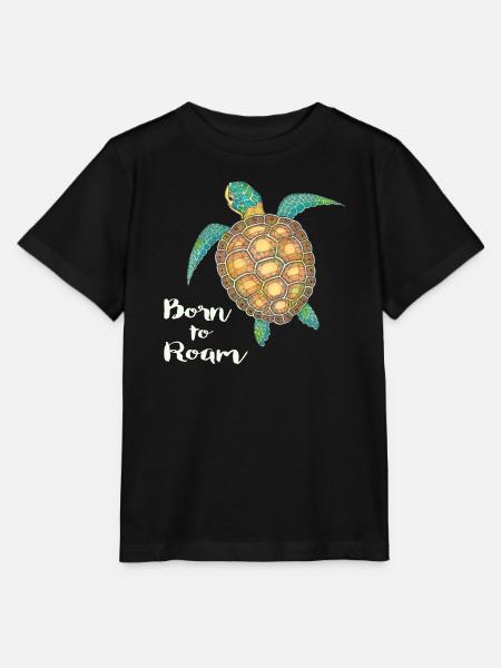 Meeresschildkröte Born to roam - Stanley/Stella Kinder T-Shirt MINI CREATOR - Schwarz