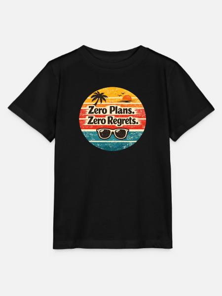 Strandvibes – Zero Plans Zero Regrets - Stanley/Stella Kinder T-Shirt MINI CREATOR - Schwarz