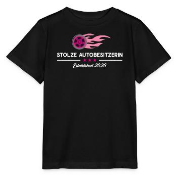 Autobesitzerin 2026 Führerschein Neues Auto PKW - Stanley/Stella Kinder T-Shirt MINI CREATOR  - Schwarz - Vorne - Mikhail (115cm)