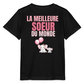 The Best Sister in the Pink World - Stanley/Stella MINI CREATOR Kids’ T-Shirt - black - Front - Mikhail (115cm)