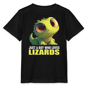 Eidechsen Eidechse - Stanley/Stella Kinder T-Shirt MINI CREATOR  - Schwarz - Vorne - Mikhail (115cm)