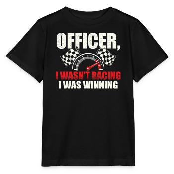 Officer, ich bin nicht gefahren, ich habe gewonnen. - Stanley/Stella Kinder T-Shirt MINI CREATOR  - Schwarz - Vorne - Mikhail (115cm)