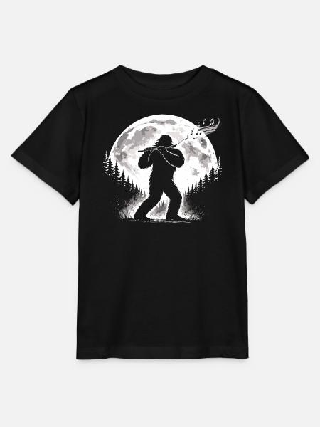 Bigfoot Flötenspieler - Stanley/Stella Kinder T-Shirt MINI CREATOR  - Schwarz