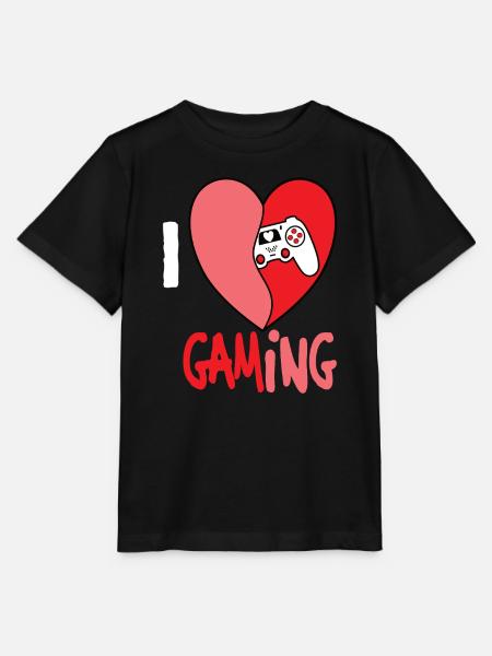 I LOVE GAMING - Stanley/Stella Kinder T-Shirt MINI CREATOR - Schwarz
