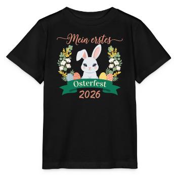 Mein erstes Osterfest 2026 – Süßer Osterhase - Stanley/Stella Kinder T-Shirt MINI CREATOR  - Schwarz - Vorne - Mikhail (115cm)