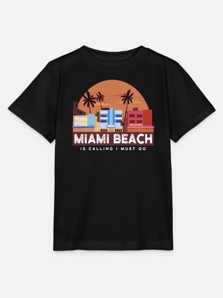 Miami Beach Retro Skyline - Stanley/Stella Kinder T-Shirt MINI CREATOR - Schwarz
