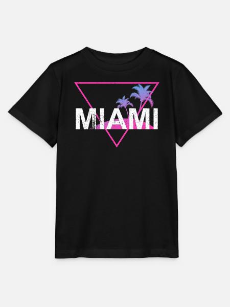 Miami Neon Palmen Retro - Stanley/Stella Kinder T-Shirt MINI CREATOR - Schwarz