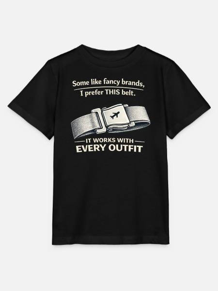 THIS Belt Spruch: Sitzgurt Flugzeug - Stanley/Stella Kinder T-Shirt MINI CREATOR  - Schwarz