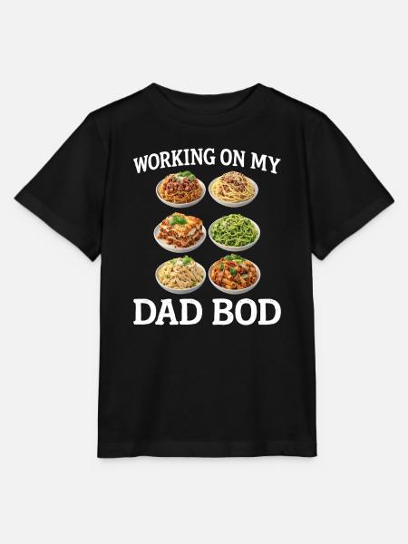 Dad Bod Pasta Spaß - Stanley/Stella Kinder T-Shirt MINI CREATOR  - Schwarz