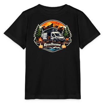 Roadhome: Vanlife at the mountain lake - Stanley/Stella MINI CREATOR Kids’ T-Shirt - black - Front - Mikhail (115cm)