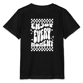 Profitez de chaque instant Typographie rétro - T-shirt bio MINI CREATOR Stanley/Stella Enfant - noir - Devant - Mikhail (115cm)