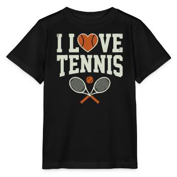 Tennis shirt, I Love Tennis Hoodie, Shorts - Stanley/Stella Kinder T-Shirt MINI CREATOR  - Schwarz - Vorne - Mikhail (115cm)