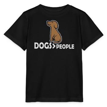 Chiens sur les gens, chien Drôle de proverbe antisocial - T-shirt bio MINI CREATOR Stanley/Stella Enfant - noir - Devant - Mikhail (115cm)