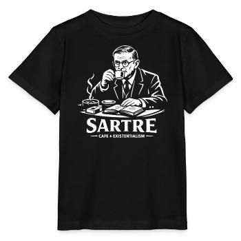 Sartre Café Existentialism - Stanley/Stella MINI CREATOR Kids’ T-Shirt - black - Front - Mikhail (115cm)