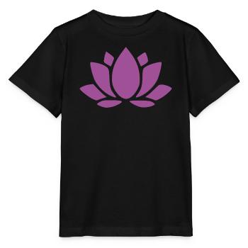 Fleur de lotus, fleur de lotus, fleur de lotus, fleur de violette, yoga - T-shirt bio MINI CREATOR Stanley/Stella Enfant - noir - Devant - Mikhail (115cm)