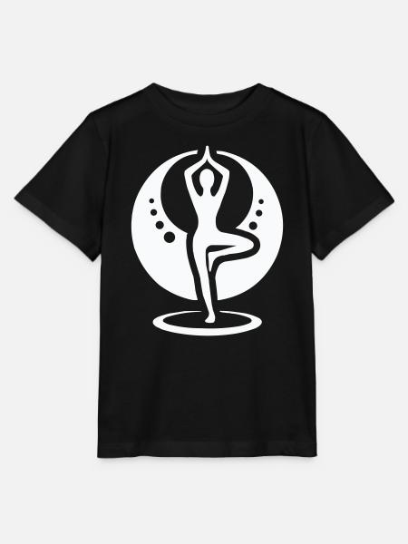 Yoga Silhouette im Mondkreis - Stanley/Stella Kinder T-Shirt MINI CREATOR - Schwarz