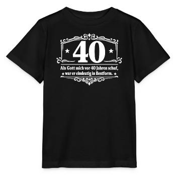 40 Geburtstag Bestform Barock - Stanley/Stella Kinder T-Shirt MINI CREATOR  - Schwarz - Vorne - Mikhail (115cm)