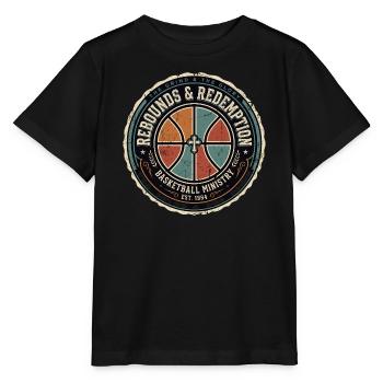 Rebounds And Redemption Christlicher Basketball - Stanley/Stella Kinder T-Shirt MINI CREATOR  - Schwarz - Vorne - Mikhail (115cm)