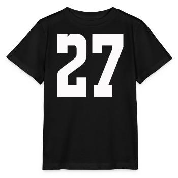 Ziffern 27 Kontrast-Design - Stanley/Stella Kinder T-Shirt MINI CREATOR  - Schwarz - Vorne - Mikhail (115cm)
