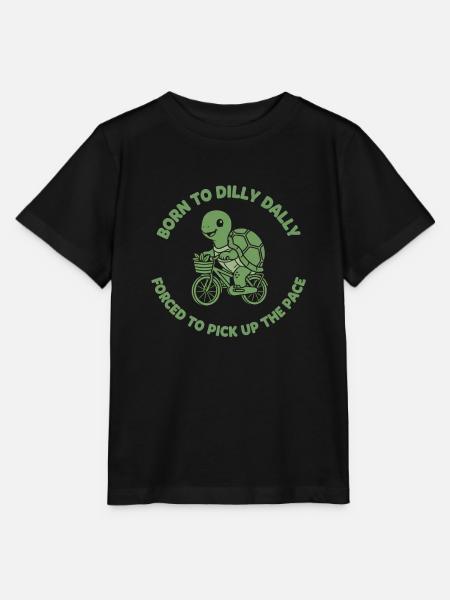 Gartenturtle auf dem Fahrrad - Stanley/Stella Kinder T-Shirt MINI CREATOR - Schwarz