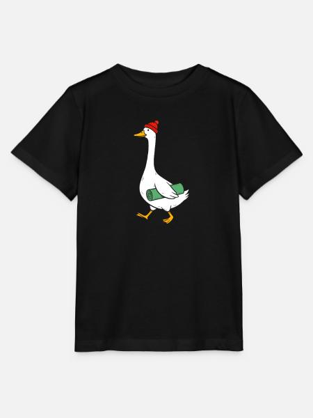 Gans mit Strickmütze und Yogamatte - Stanley/Stella Kinder T-Shirt MINI CREATOR - Schwarz