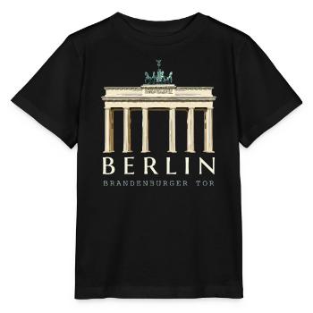 Berlin, dessin à la main de la porte de Brandebourg - T-shirt bio MINI CREATOR Stanley/Stella Enfant - noir - Devant - Mikhail (115cm)