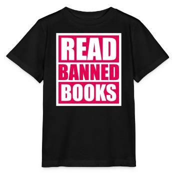 Read Banned Books Verbotene Bücher Lesen Freiheit - Stanley/Stella MINI CREATOR Kids’ T-Shirt - black - Front - Mikhail (115cm)