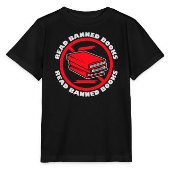 Read Banned Books Verbotene Bücher Lesen Freiheit - Stanley/Stella Kinder T-Shirt MINI CREATOR  - Schwarz - Vorne - Mikhail (115cm)