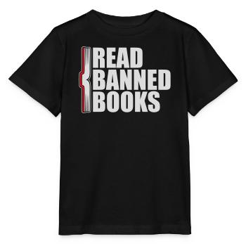 Read Banned Books Verbotene Bücher Lesen Freiheit - Stanley/Stella MINI CREATOR Kids’ T-Shirt - black - Front - Mikhail (115cm)