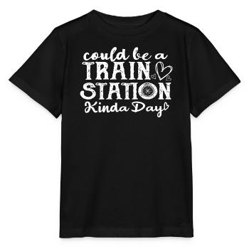 Typographie de la Journée de la gare - T-shirt bio MINI CREATOR Stanley/Stella Enfant - noir - Devant - Mikhail (115cm)