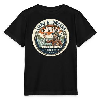 Funny Liars Fishing - Stanley/Stella MINI CREATOR Kids’ T-Shirt - black - Front - Mikhail (115cm)