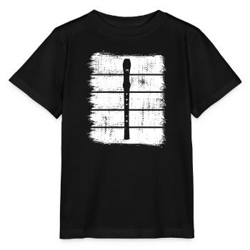 Flöte Zeichnung - Stanley/Stella Kinder T-Shirt MINI CREATOR  - Schwarz - Vorne - Mikhail (115cm)