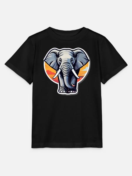 Elefanten-Sonnenuntergangsaufkleber - Stanley/Stella Kinder T-Shirt MINI CREATOR  - Schwarz