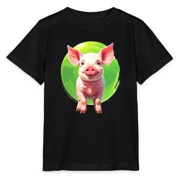 Ein Schweinchen - Stanley/Stella Kinder T-Shirt MINI CREATOR  - Schwarz - Vorne - Mikhail (115cm)